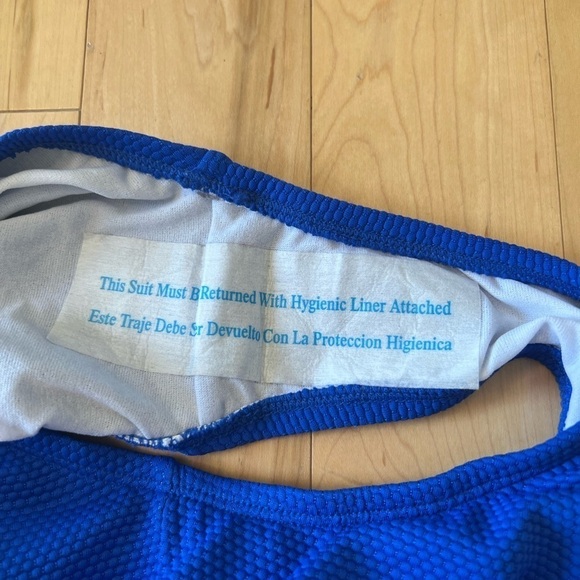 Kona Sol cobalt blue pique Bandau molded cup one piece bathing suit NWT - Picture 8 of 10